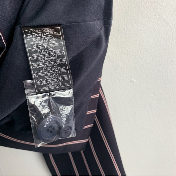 NWT BB Dakota X Anthropologie Navy Blue Pin Stripe Blazer Sz M - Picture 8 of 8